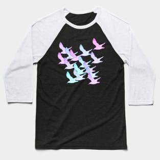 Seagulls (Translucent Gardient from Cyan to Magenta) Baseball T-Shirt